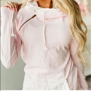 Mindy Mae’s double hooded sweatshirt